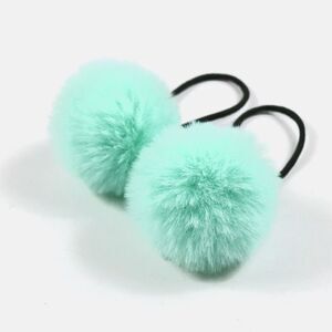 Mint Green Pom Hair Ties